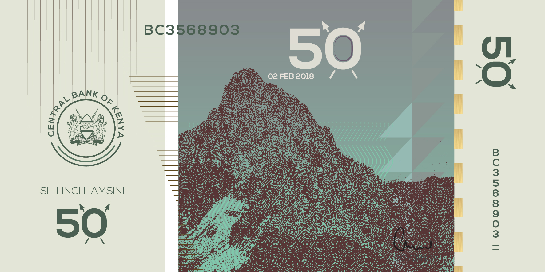 Modern Kenyan shilling concept showing typography system